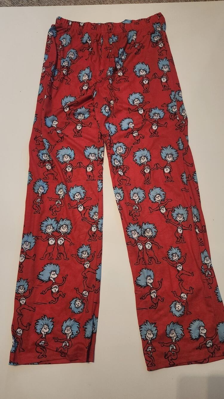 Universal Studios Dr Seuss Thing 1 Thing 2 Red Pajama Pants Size Small #460